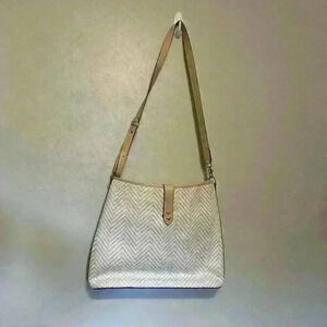 Stella & Dot Crosby - Neutral Woven Chevron Hobo Bag